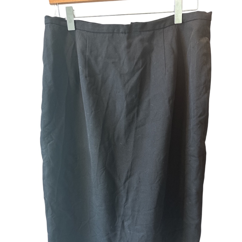 Vintage Field Manor Modern Classics Sz 14 Black Wool Lined Pencil Skirt Office